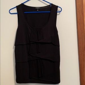 Talbots Ruffle Front Black Tank- Size M
